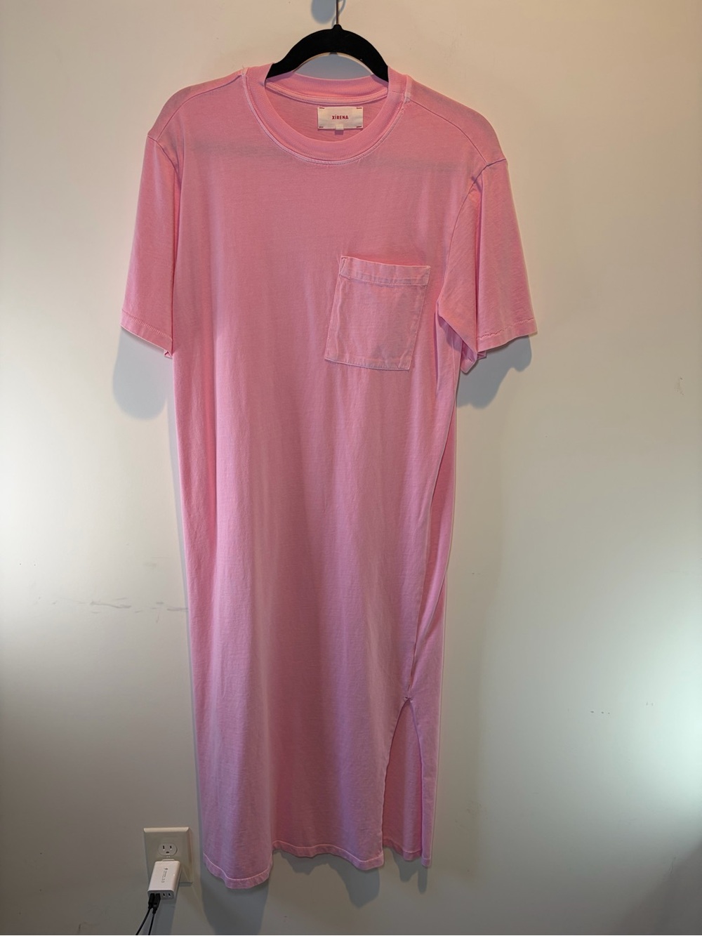 XiRENA Pink Ribbed Tshirt Dress